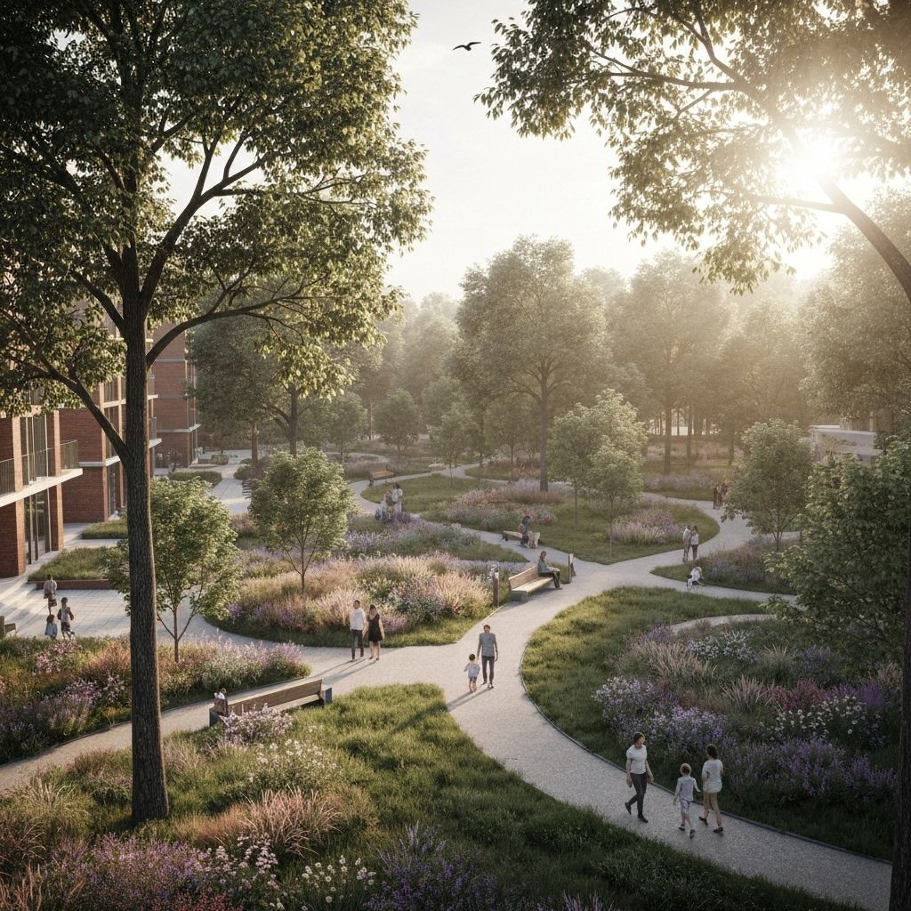 Wooded area behind neighborhood with walking paths